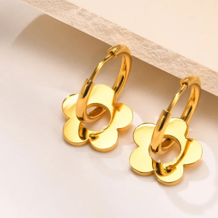 Flower Gold Fashion Earring