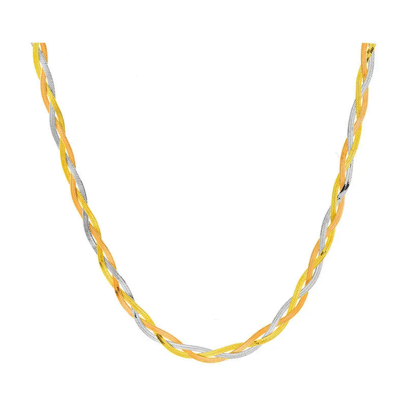 Plated Triple Strand Necklace